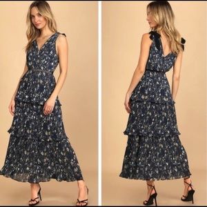 Lulus Pleated Midi Dress